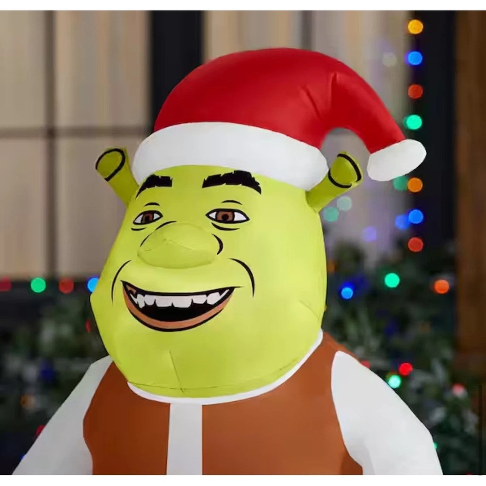 Shrek Ogre Santa Hat & Swamp Sign Christmas Airblown Inflatable NEW 3.5 Feet - Picture 3 of 5